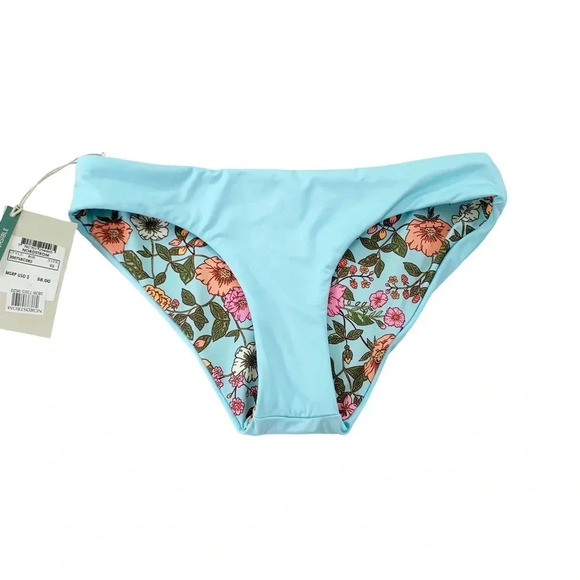Maaji Reversible Floral Sky Blue Sublime Classic Bikini Bottom Size XS NWT - Picture 7 of 13